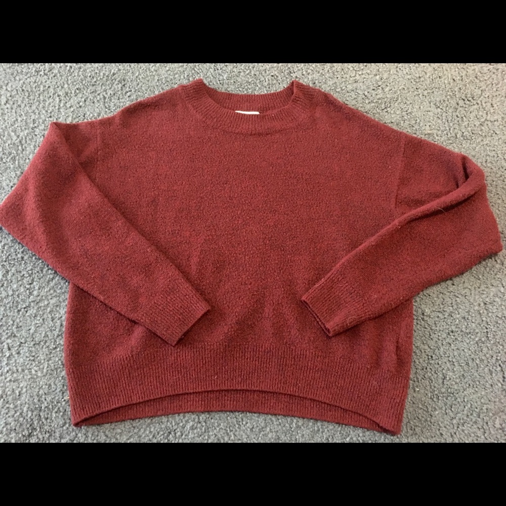 Burgundy Crop Sweater